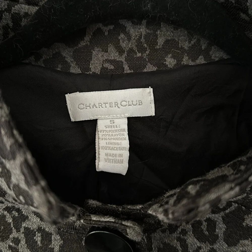 Gray cheetah leopard blazer jacket sz S - Picture 2 of 4